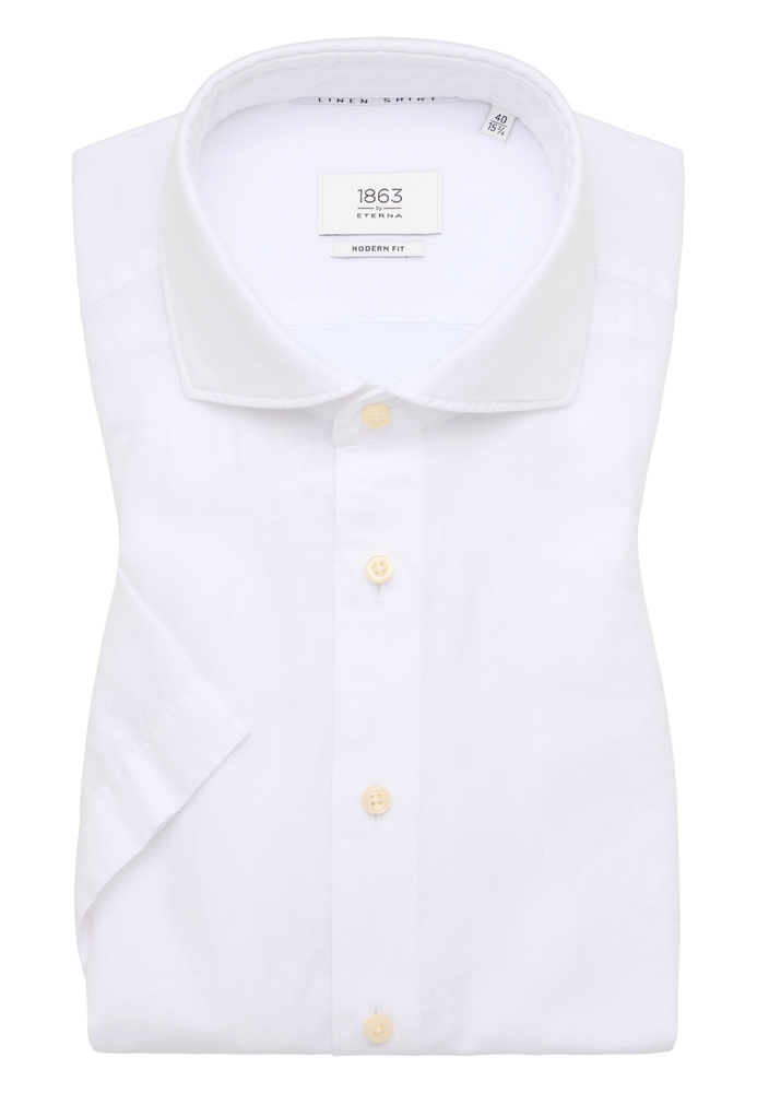 ETERNA Mode GmbH MODERN FIT Linen Shirt in weiß unifarben