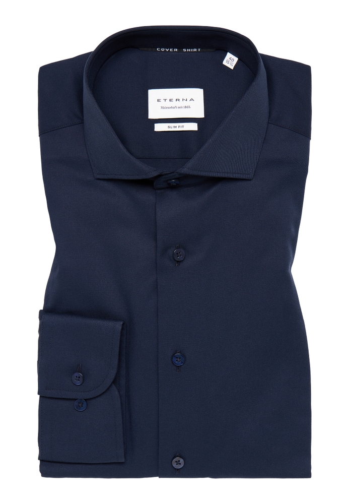 SLIM FIT Cover Shirt in navy unifarben