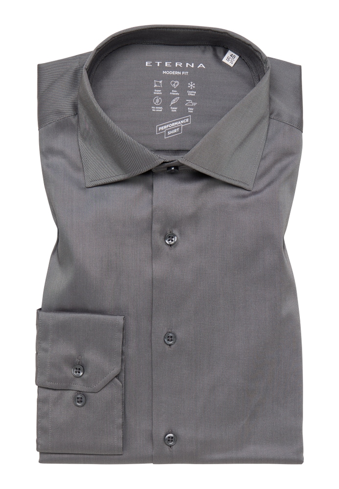 MODERN FIT Performance Shirt in silber unifarben