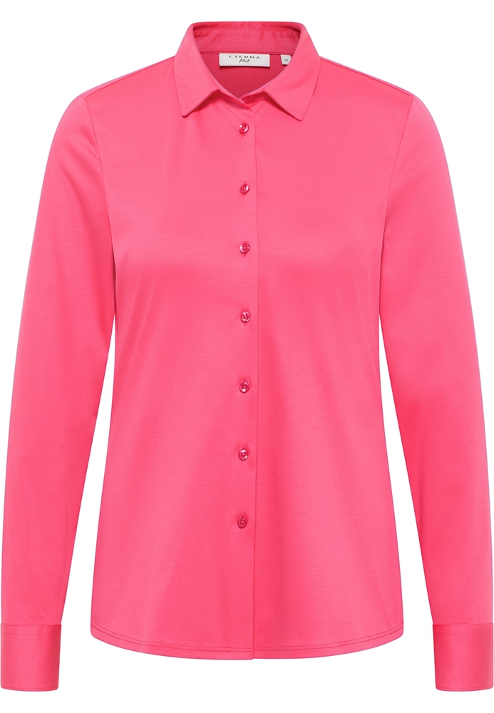 Jersey Shirt Bluse in pink unifarben