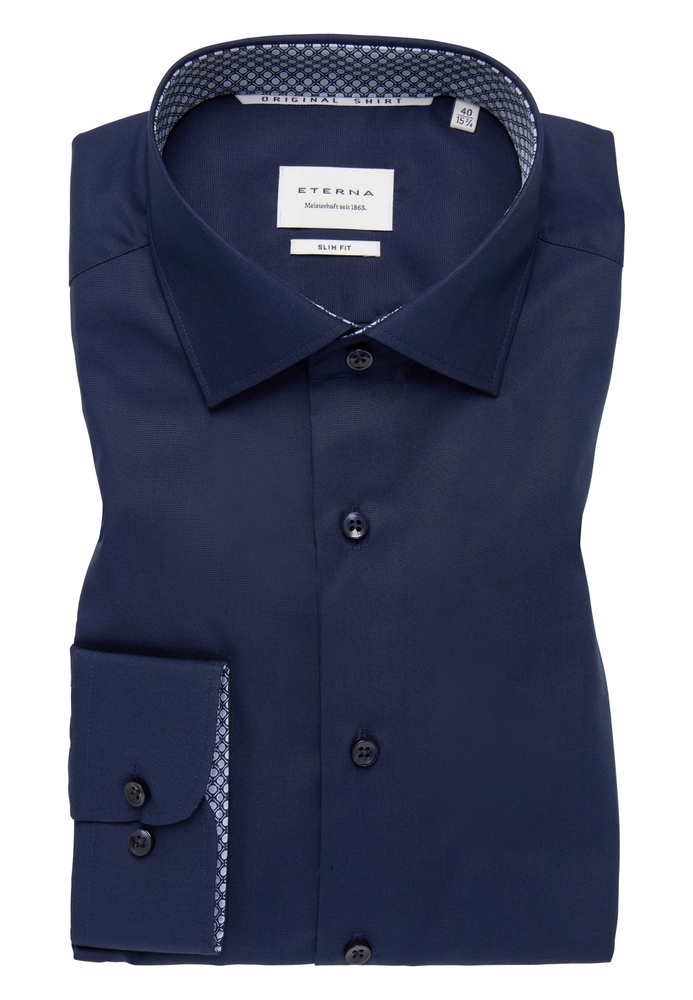 SLIM FIT Original Shirt in navy unifarben