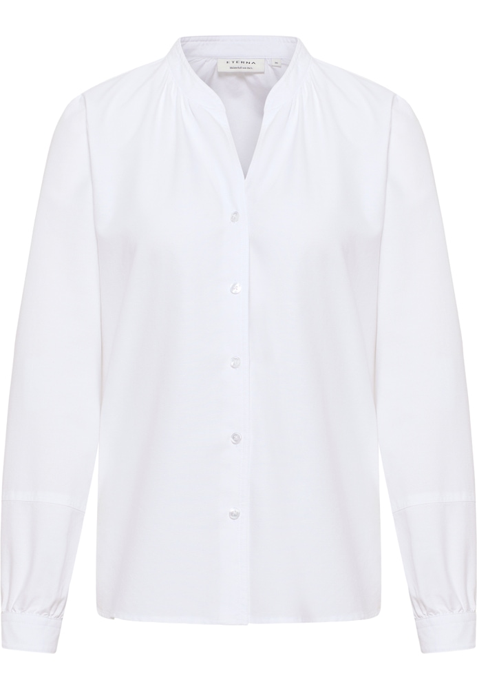 Oxford Shirt Bluse in weiß unifarben