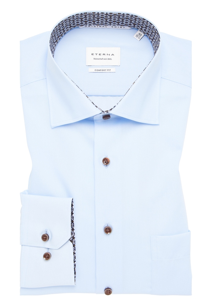 COMFORT FIT Original Shirt in hellblau unifarben