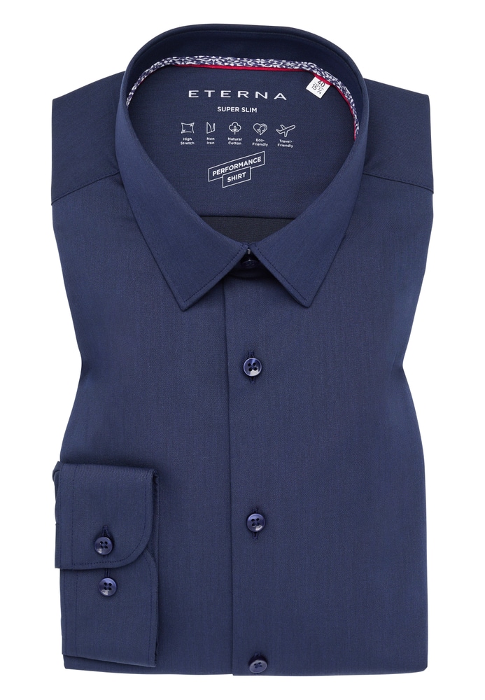 SUPER SLIM Performance Shirt in navy unifarben