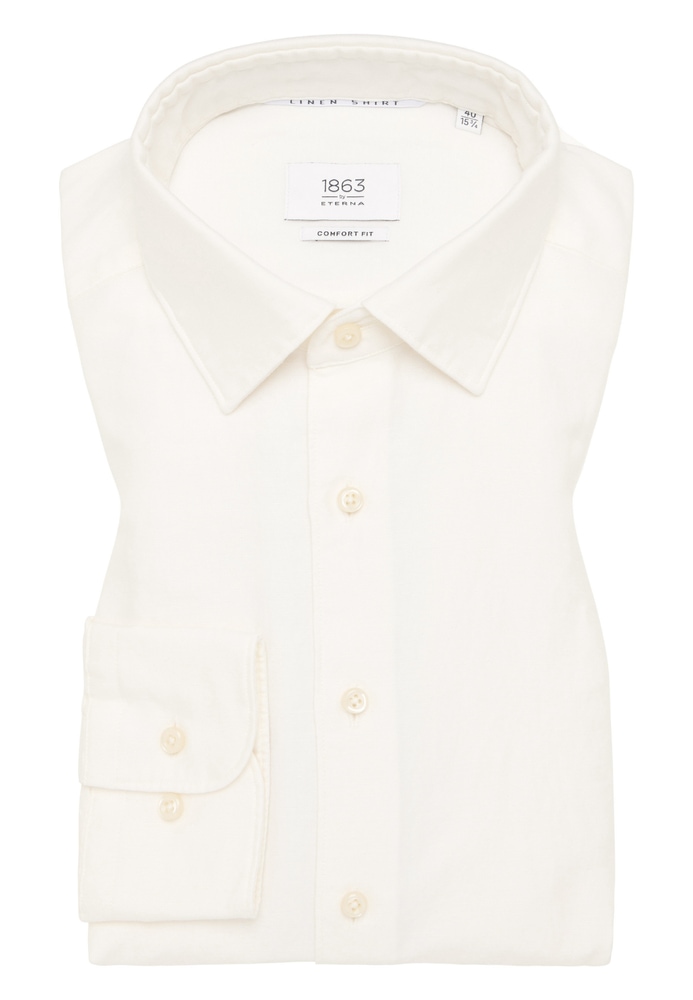 COMFORT FIT Linen Shirt in champagner unifarben