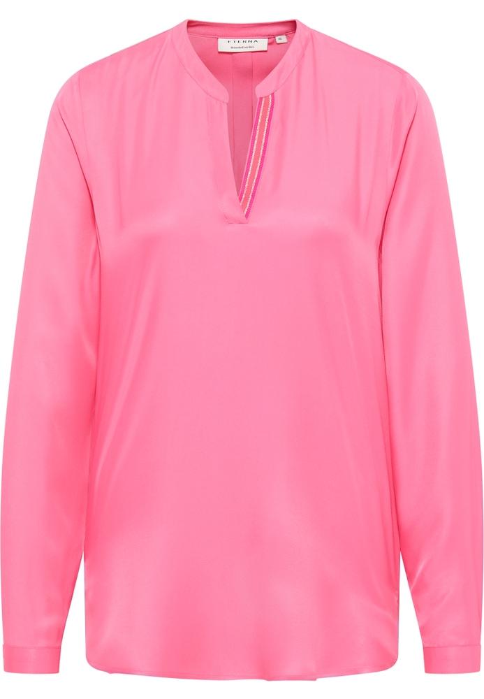 Viscose Shirt Bluse in pink unifarben