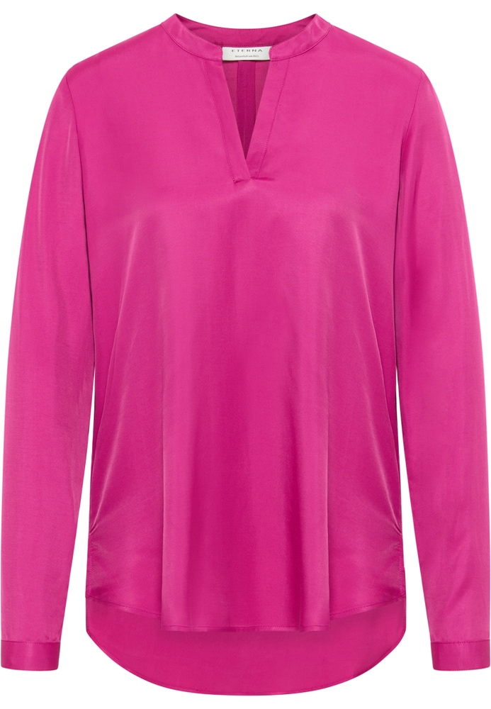 Viscose Shirt Bluse in vibrant pink unifarben