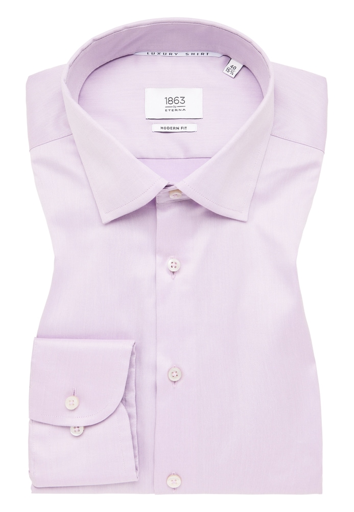 MODERN FIT Luxury Shirt in violett unifarben