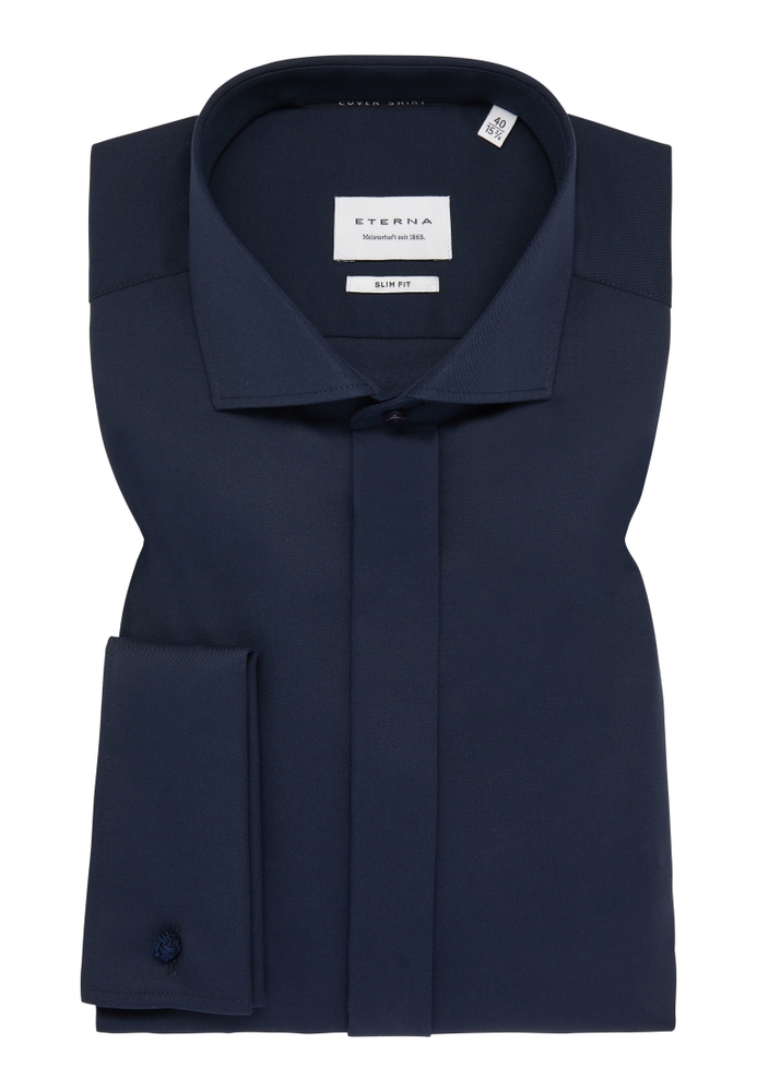 SLIM FIT Cover Shirt in navy unifarben