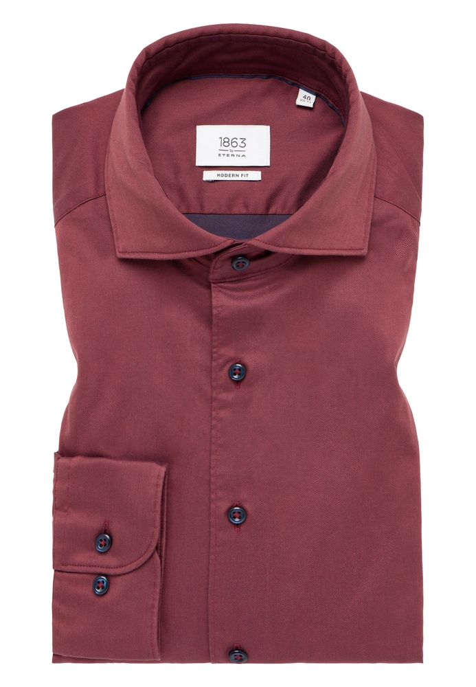 MODERN FIT Soft Luxury Shirt in purpur unifarben