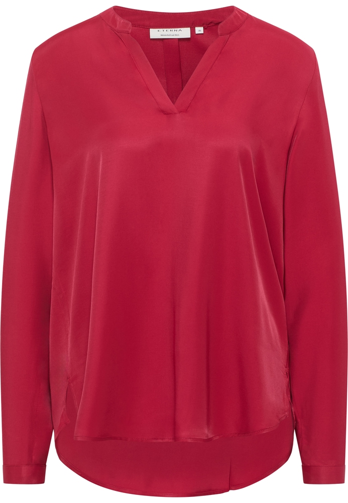 Viscose Shirt Bluse in weinrot unifarben