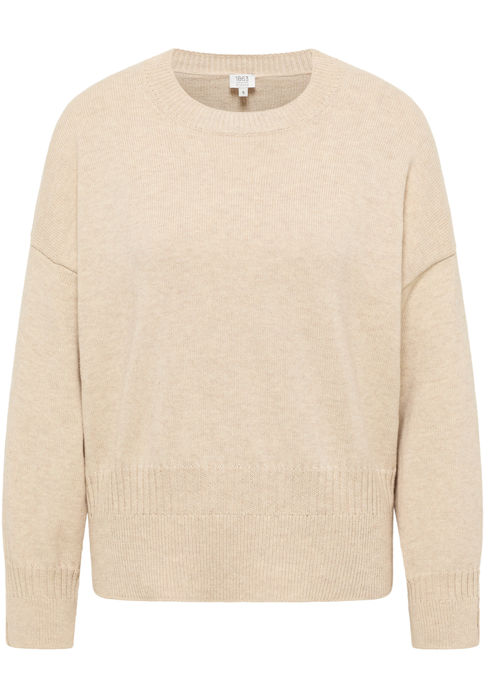 Strick Pullover in sand unifarben