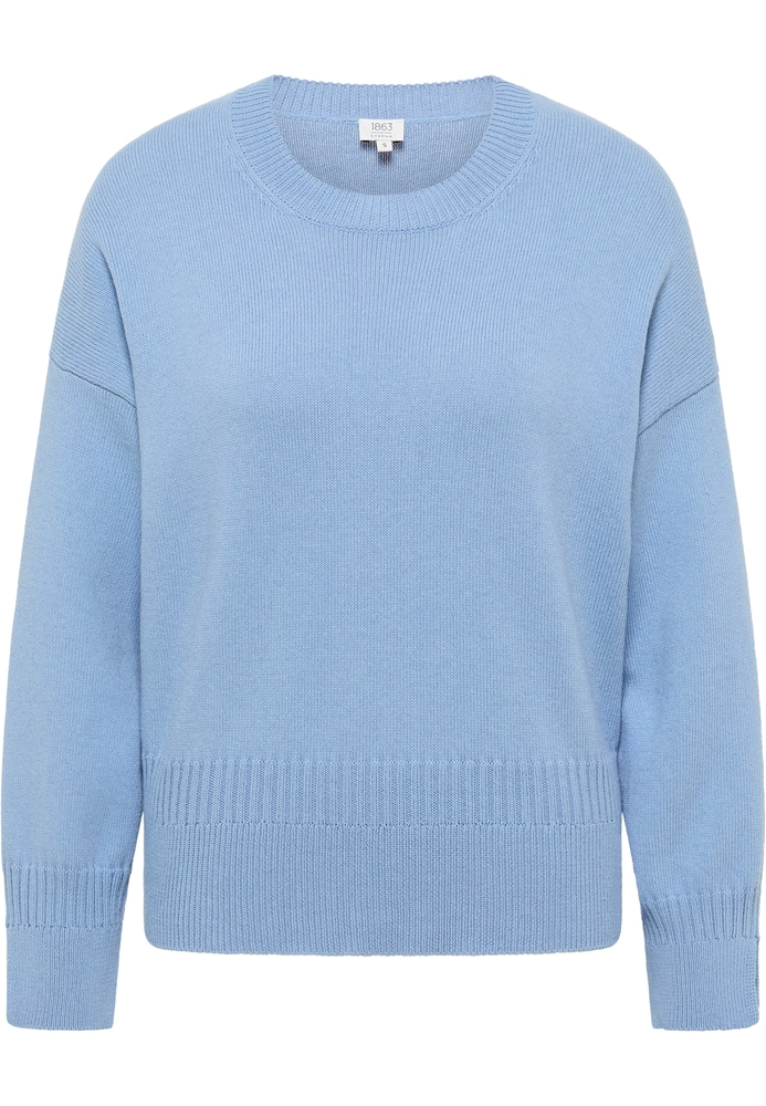 Strick Pullover in hellblau unifarben