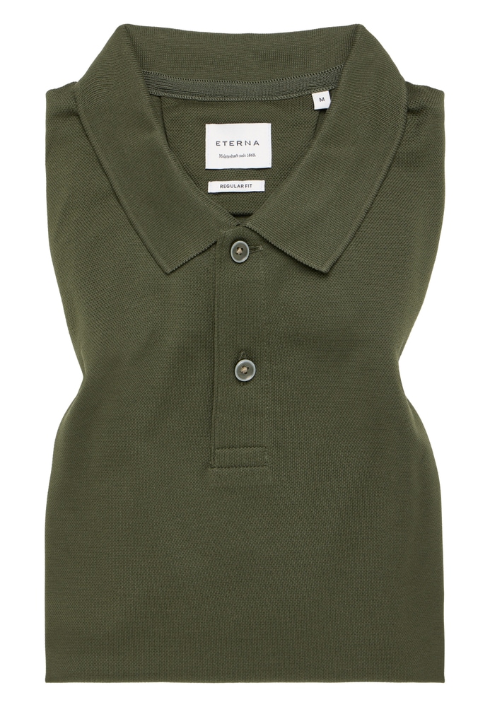 REGULAR FIT Poloshirt in olive unifarben