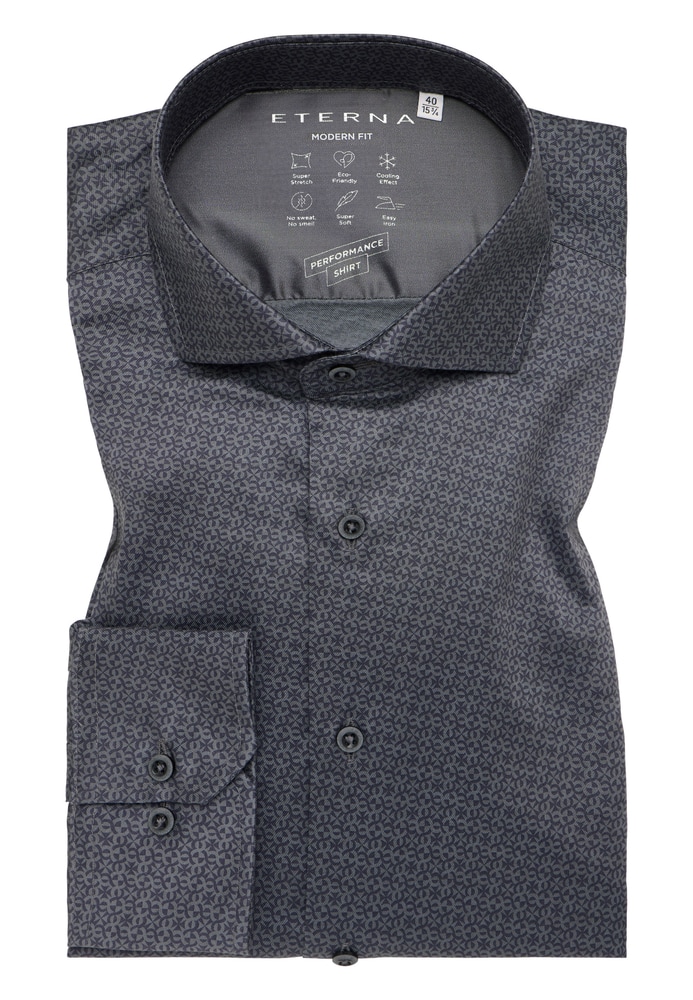 MODERN FIT Performance Shirt in grau bedruckt