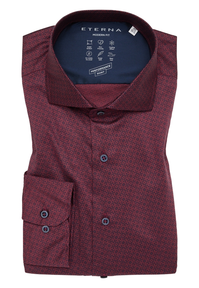 MODERN FIT Performance Shirt in rot bedruckt