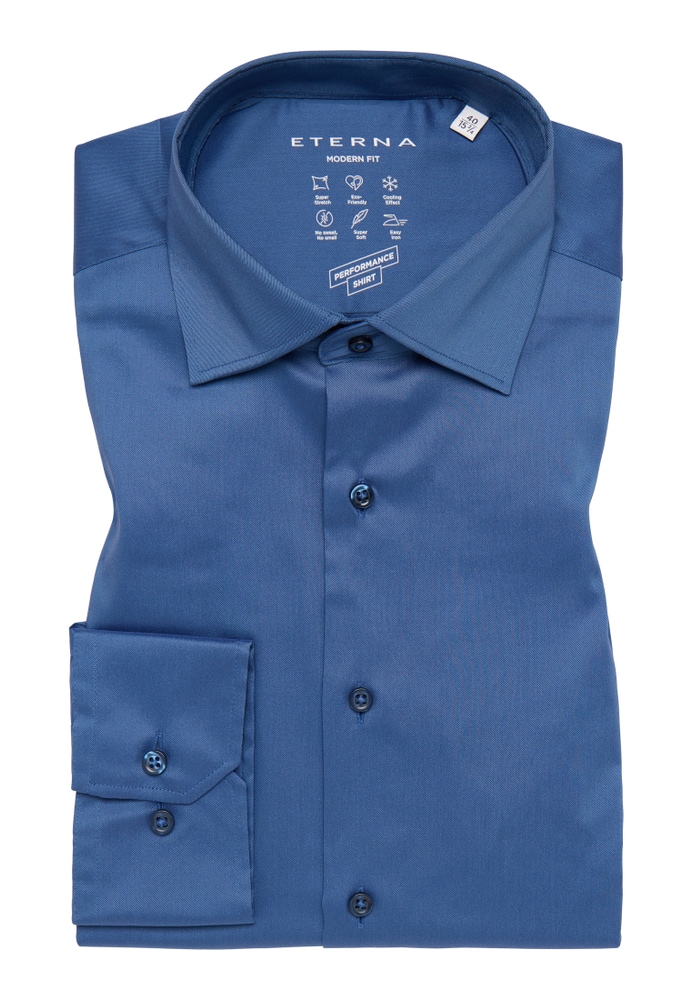 MODERN FIT Performance Shirt in rauchblau unifarben