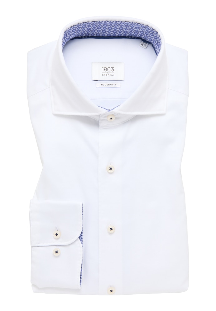 MODERN FIT Soft Luxury Shirt in off-white unifarben