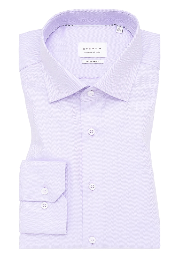 MODERN FIT Hemd in lavender strukturiert