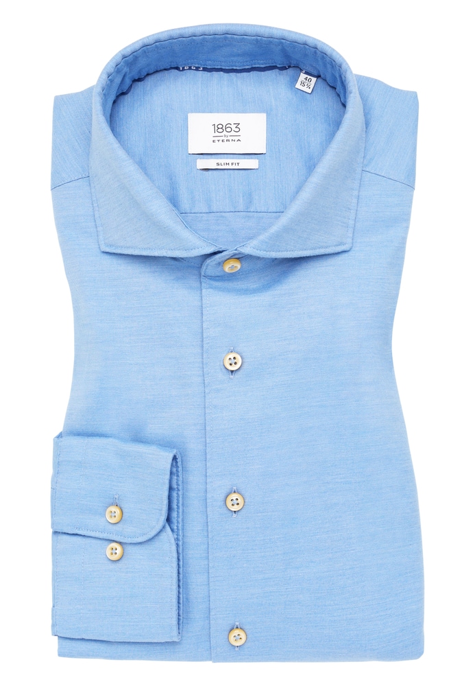 SLIM FIT Hemd in mittelblau unifarben