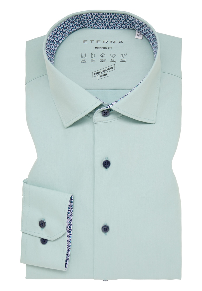 MODERN FIT Performance Shirt in mint unifarben