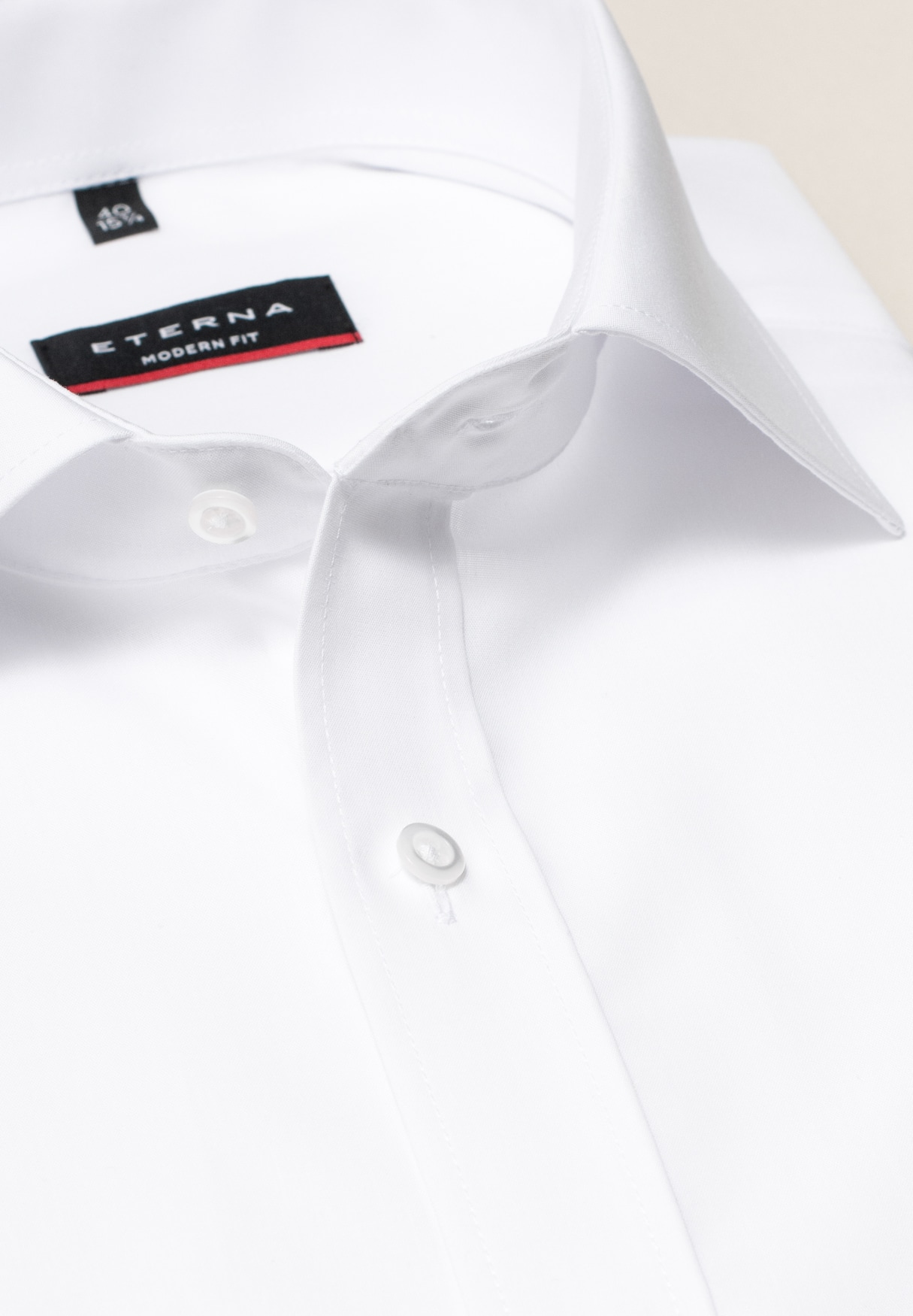 MODERN FIT Shirt unifarben | weiß 41 Langarm Original | 1SH00113-00-01-41-1/1 in weiß | 