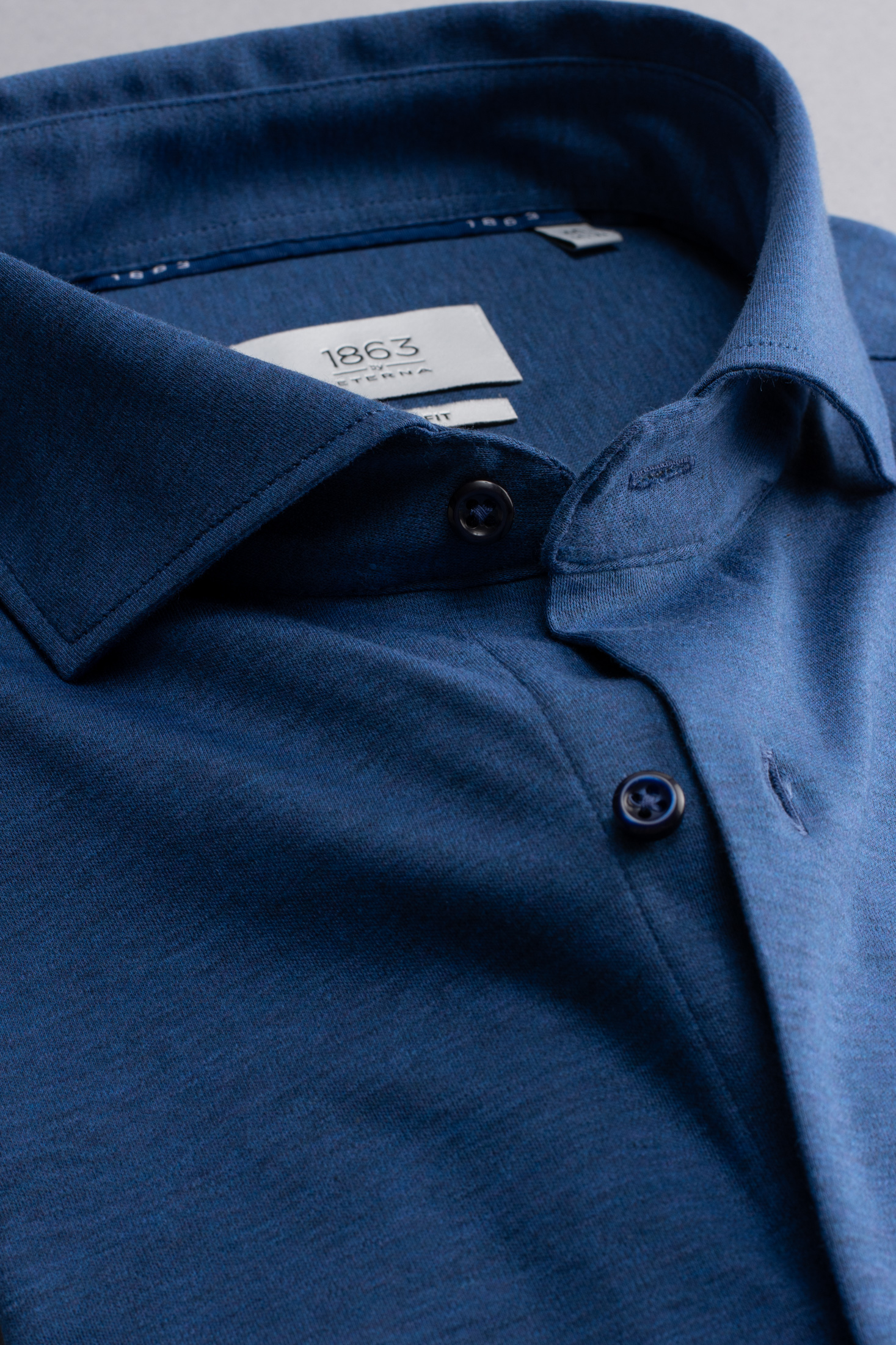 SLIM FIT | 43 Shirt blau in | blau 1SH00378-01-41-43-1/1 Langarm unifarben | | Jersey