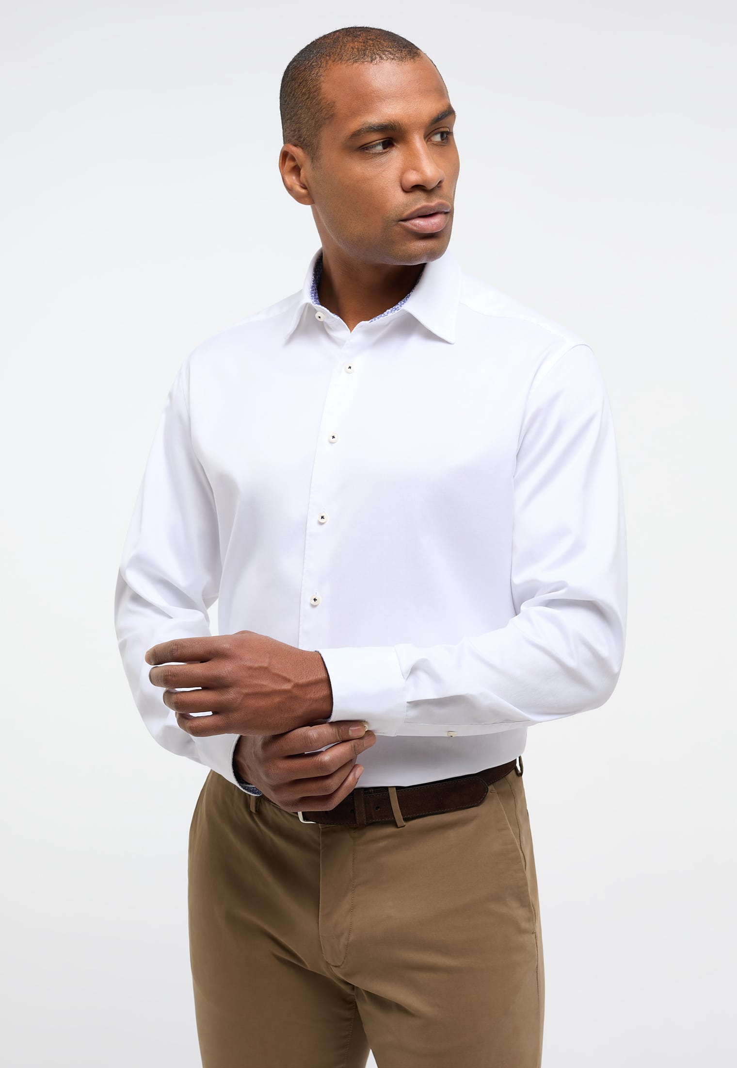 unifarben Luxury Shirt 1SH11589-00-02-47-1/1 FIT | | | off-white in Soft Langarm | off-white COMFORT 47