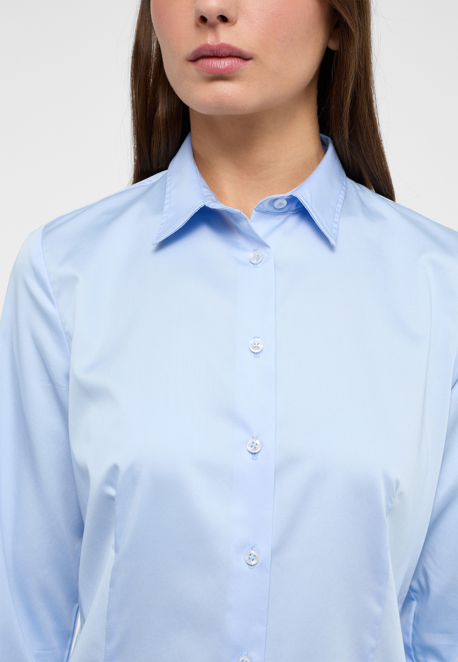 Satin Shirt Blouse in light blue plain