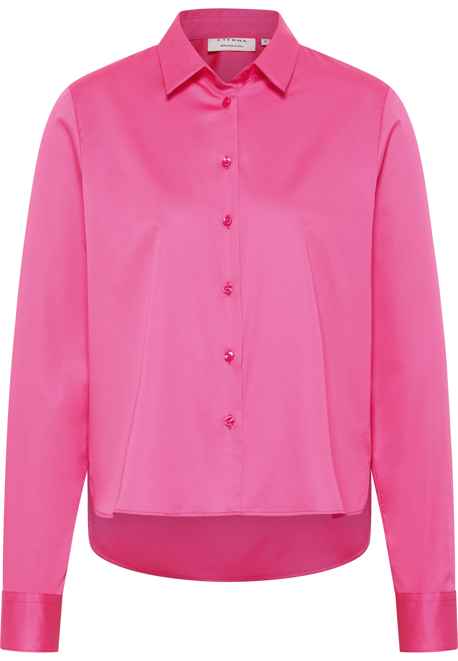 Satin Shirt Blouse | plain 2BL04469-15-21-52-1/1 | pink 52 pink | sleeve | in long