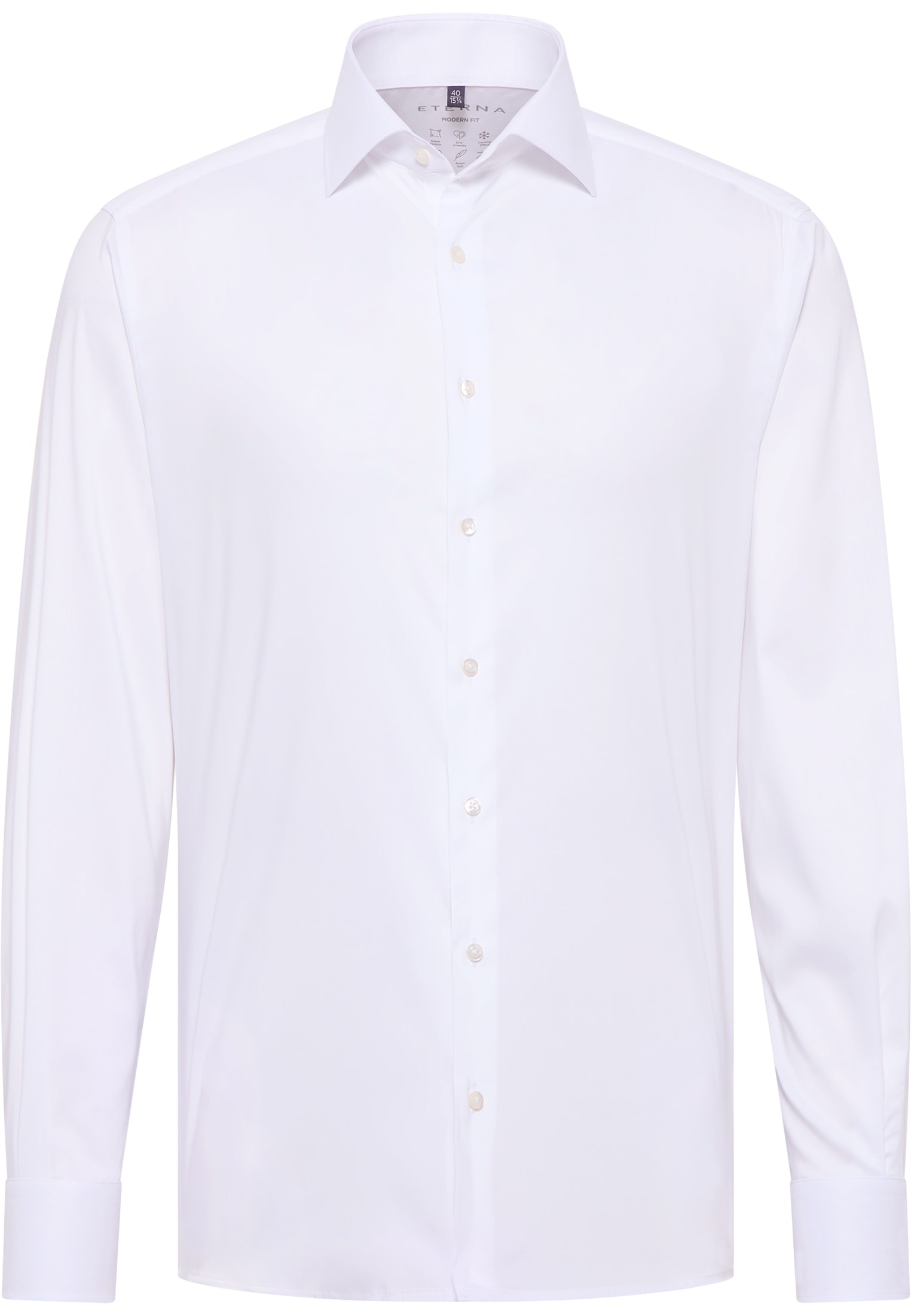 MODERN FIT Performance Shirt weiß | | | weiß unifarben Langarm | 1SH02224-00-01-39-1/1 in 39