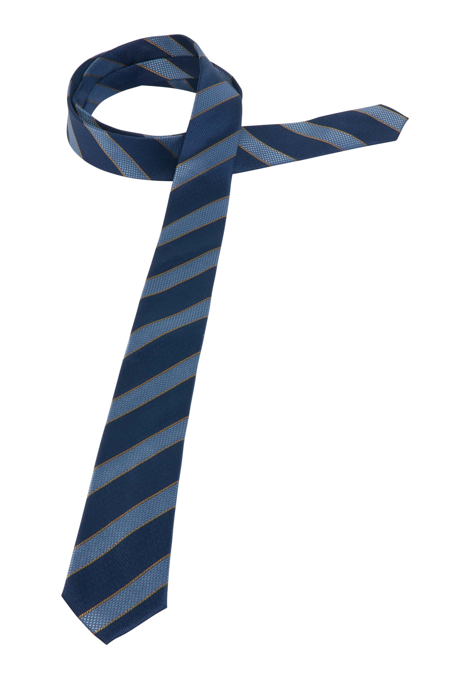 Krawatte | 1AC01898-01-81-142 gestreift | dunkelblau | 142 in dunkelblau