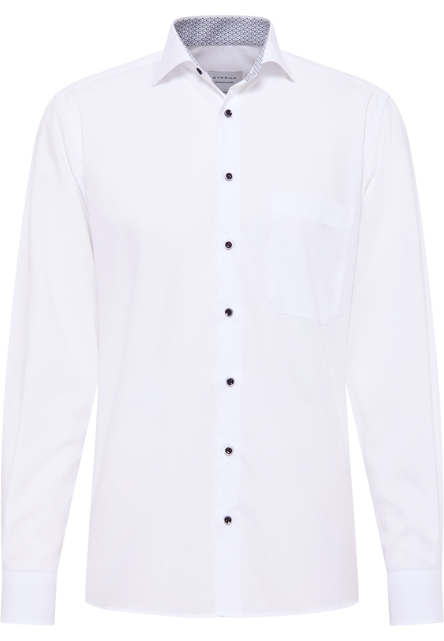 COMFORT FIT Original Shirt in weiß unifarben | weiß | 44 | verkürzter Arm  (59 cm) | 1SH12862-00-01-44-59