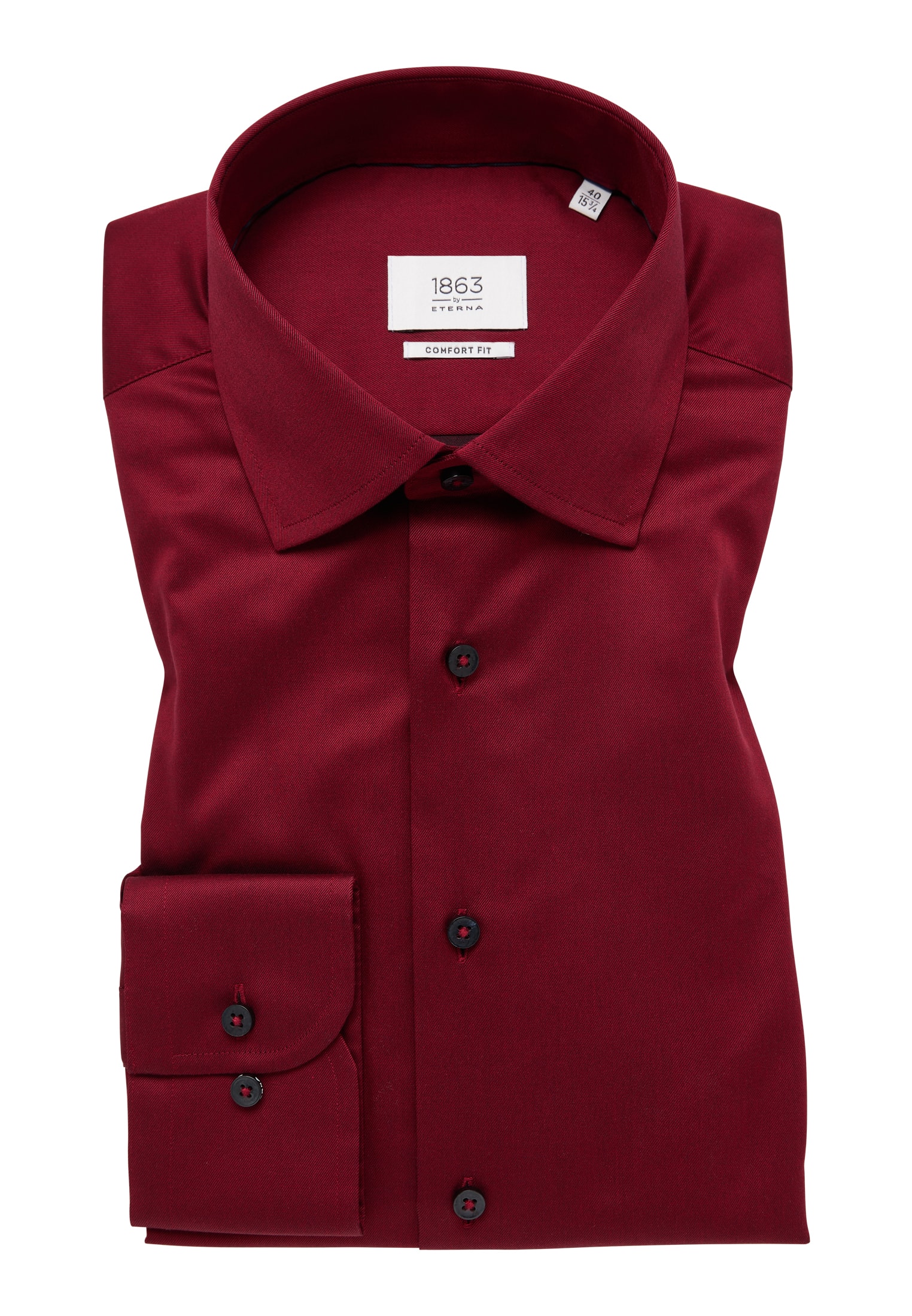 Langarm | COMFORT rubinrot Shirt | rubinrot in | 1SH00739-05-51-43-1/1 43 | FIT unifarben Luxury