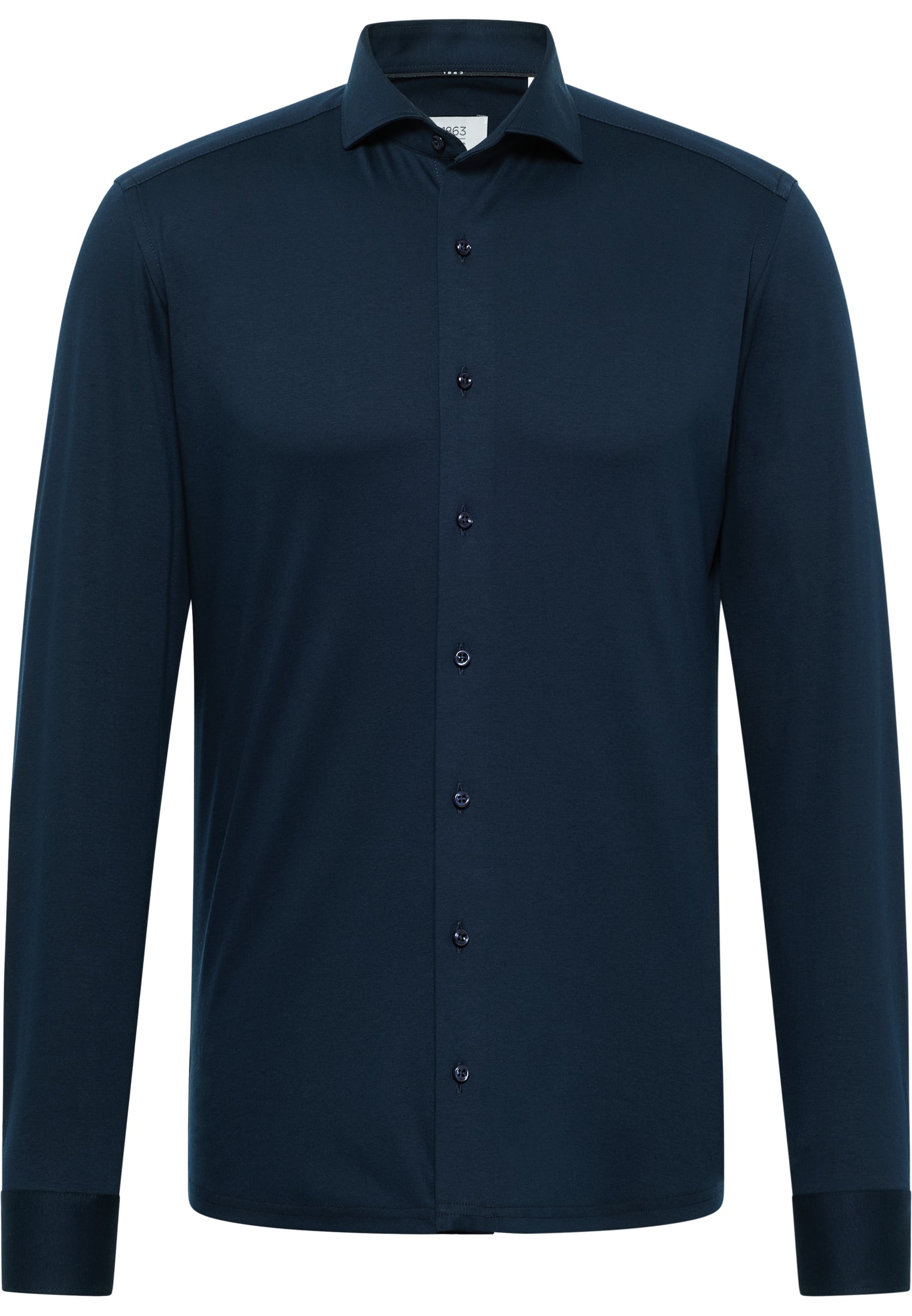 SLIM FIT Jersey Shirt in donkerblauw vlakte