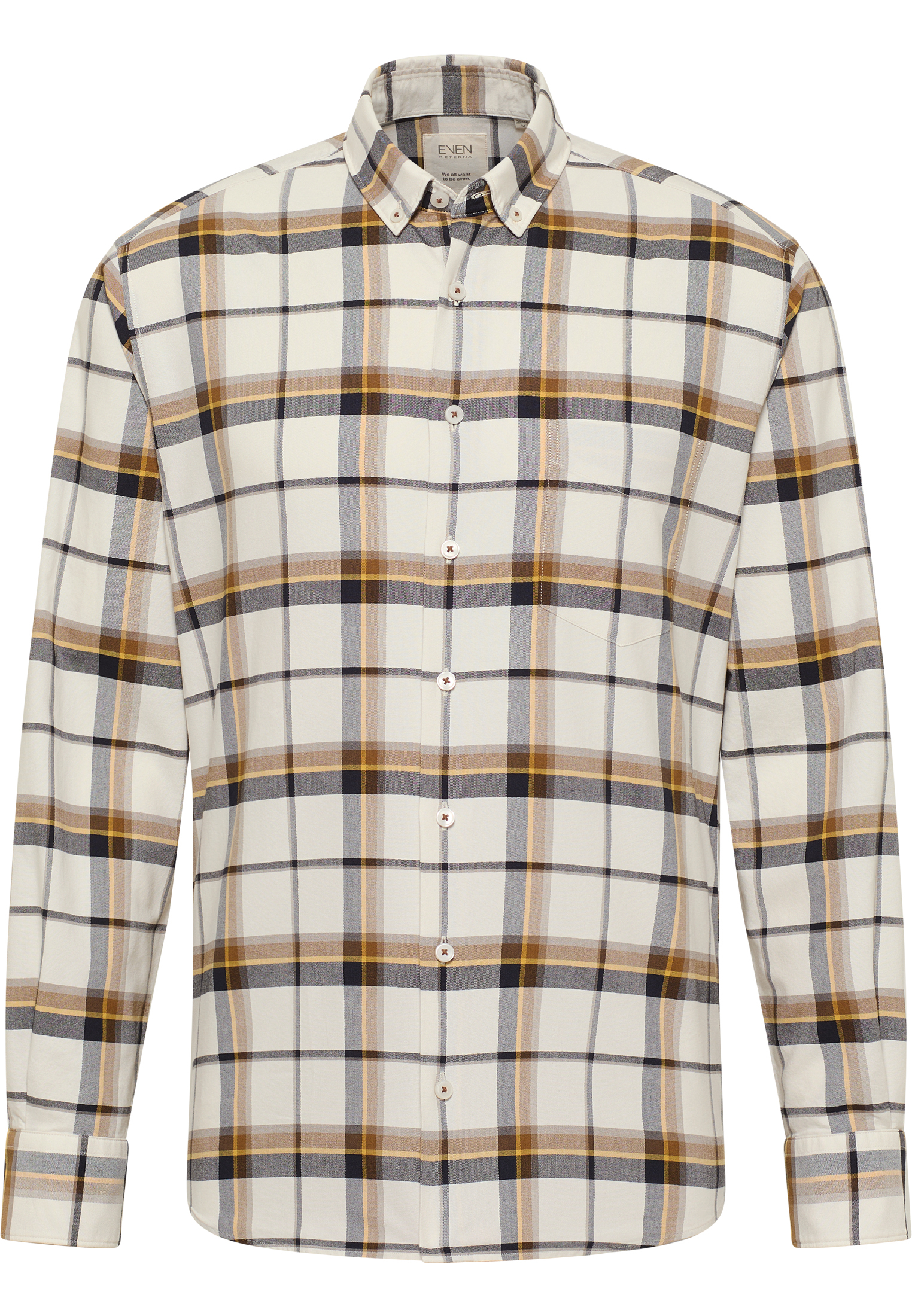 MODERN FIT Shirt in | long beige XL 1SH11420-02-01-XL-1/1 | | | sleeve beige checkered