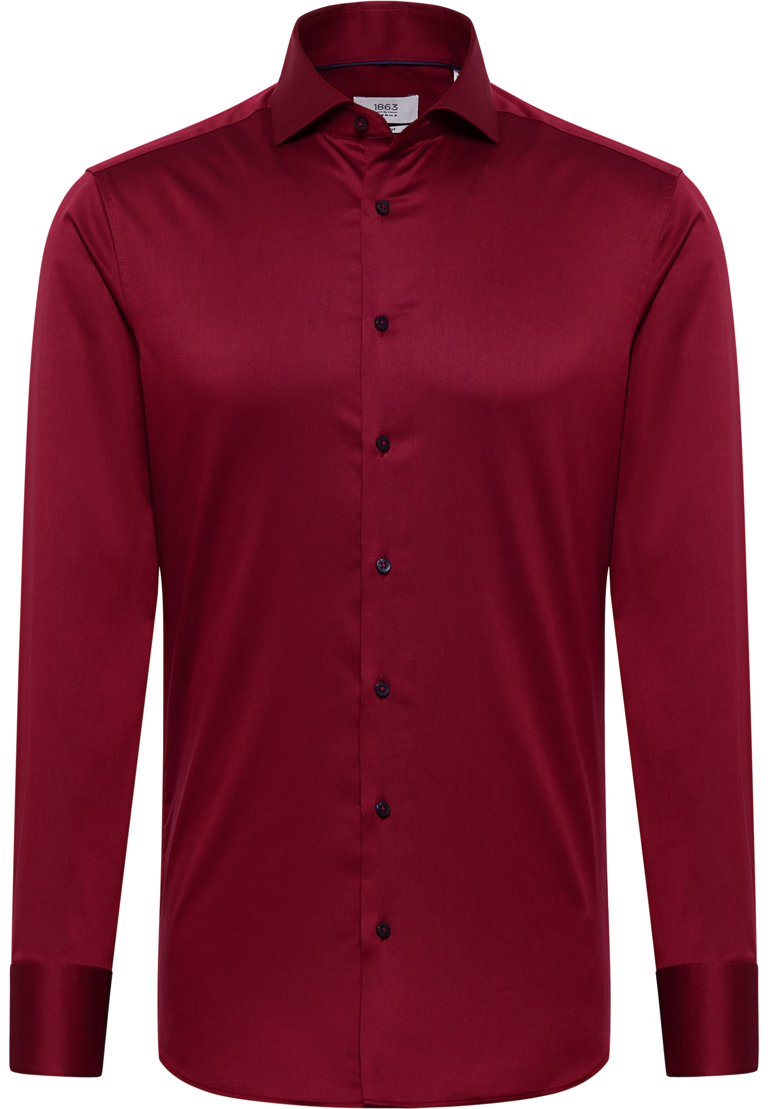 SLIM FIT Luxury Shirt in rubinrot unifarben