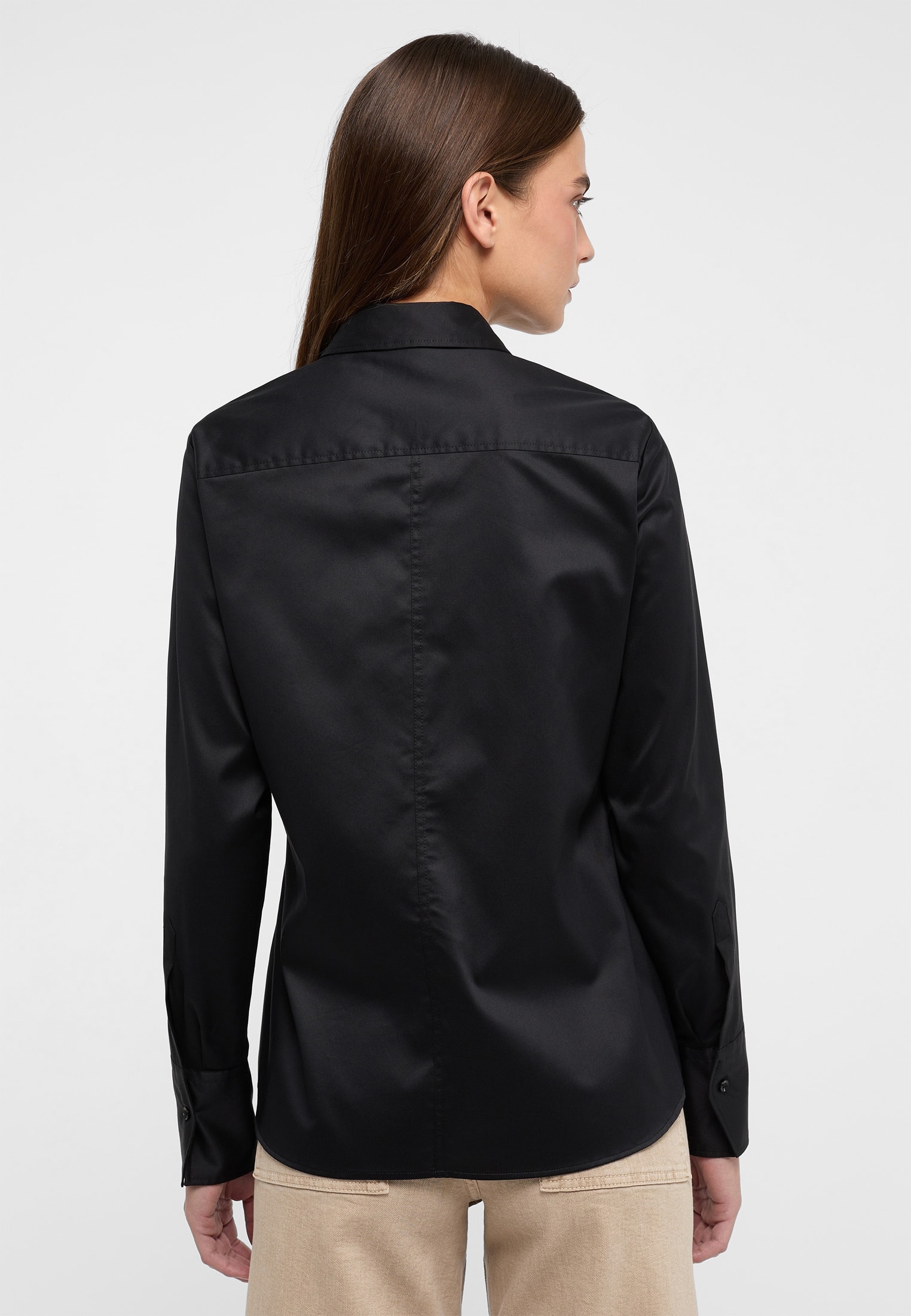 unifarben Bluse in | Langarm | schwarz | 2BL00075-03-91-48-1/1 Shirt 48 schwarz Cover |