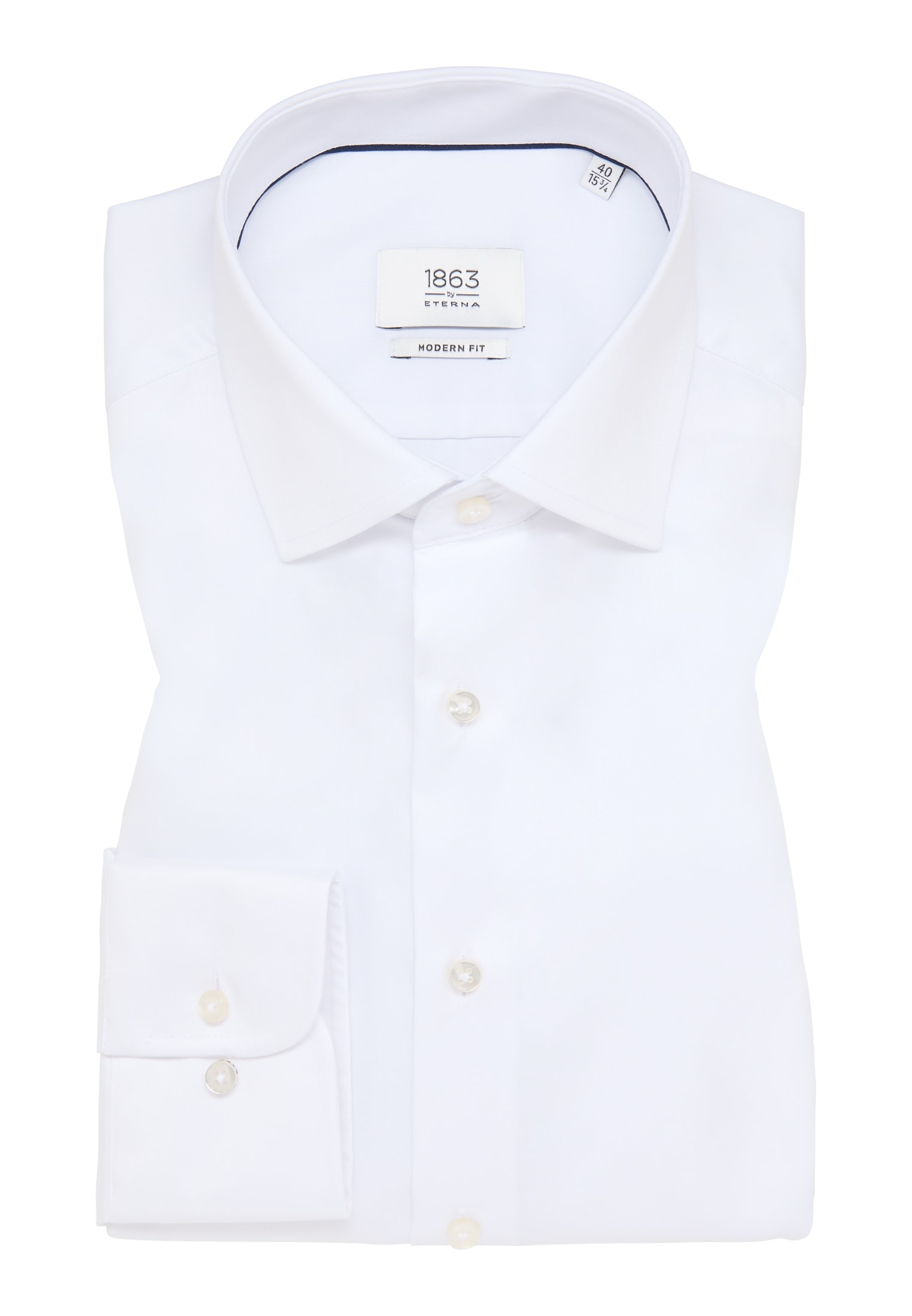 MODERN FIT Luxury Shirt | | 1SH04302-00-01-42-68 Arm verlängerter weiß | (68 unifarben in | cm) weiß 42