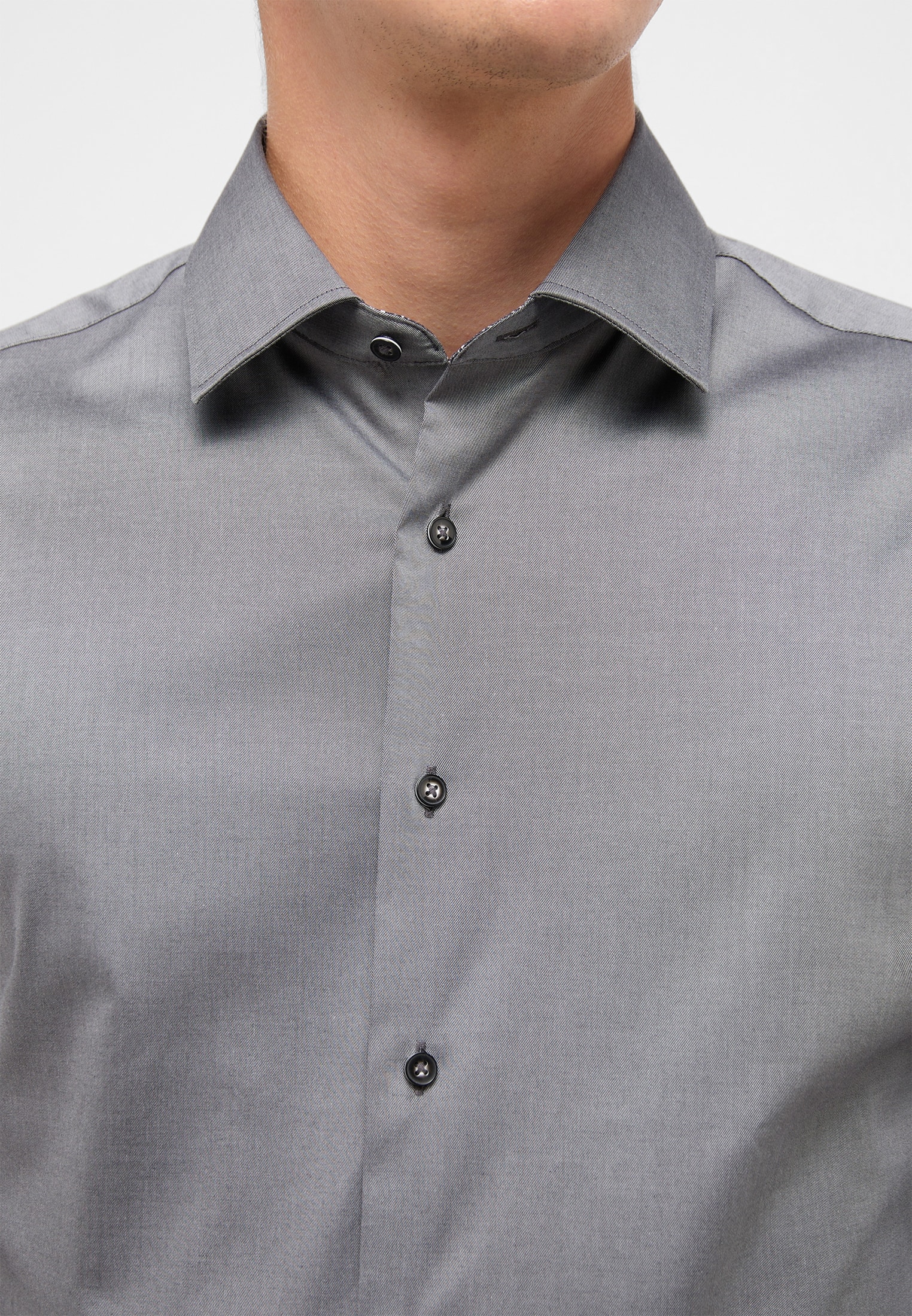 Premium Party Wear Solid Light Grey Shirt - Slim Fit, Spread Collar, P –  Shade 45
