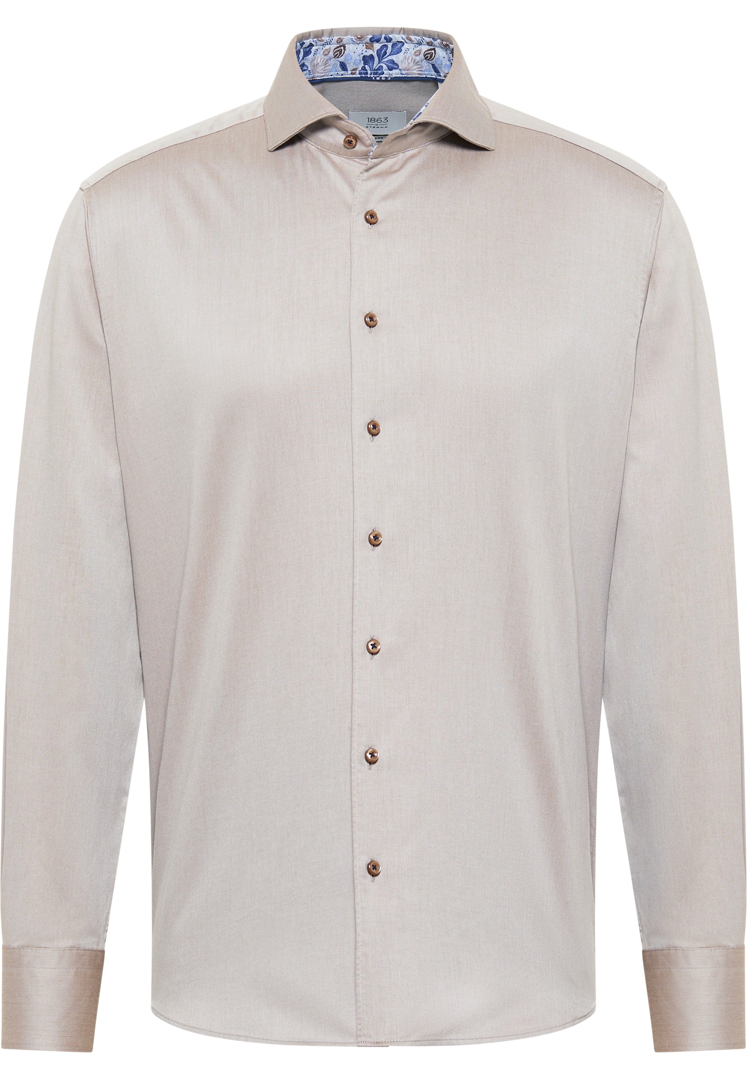 MODERN FIT Soft Luxury Shirt in hazelnut unifarben