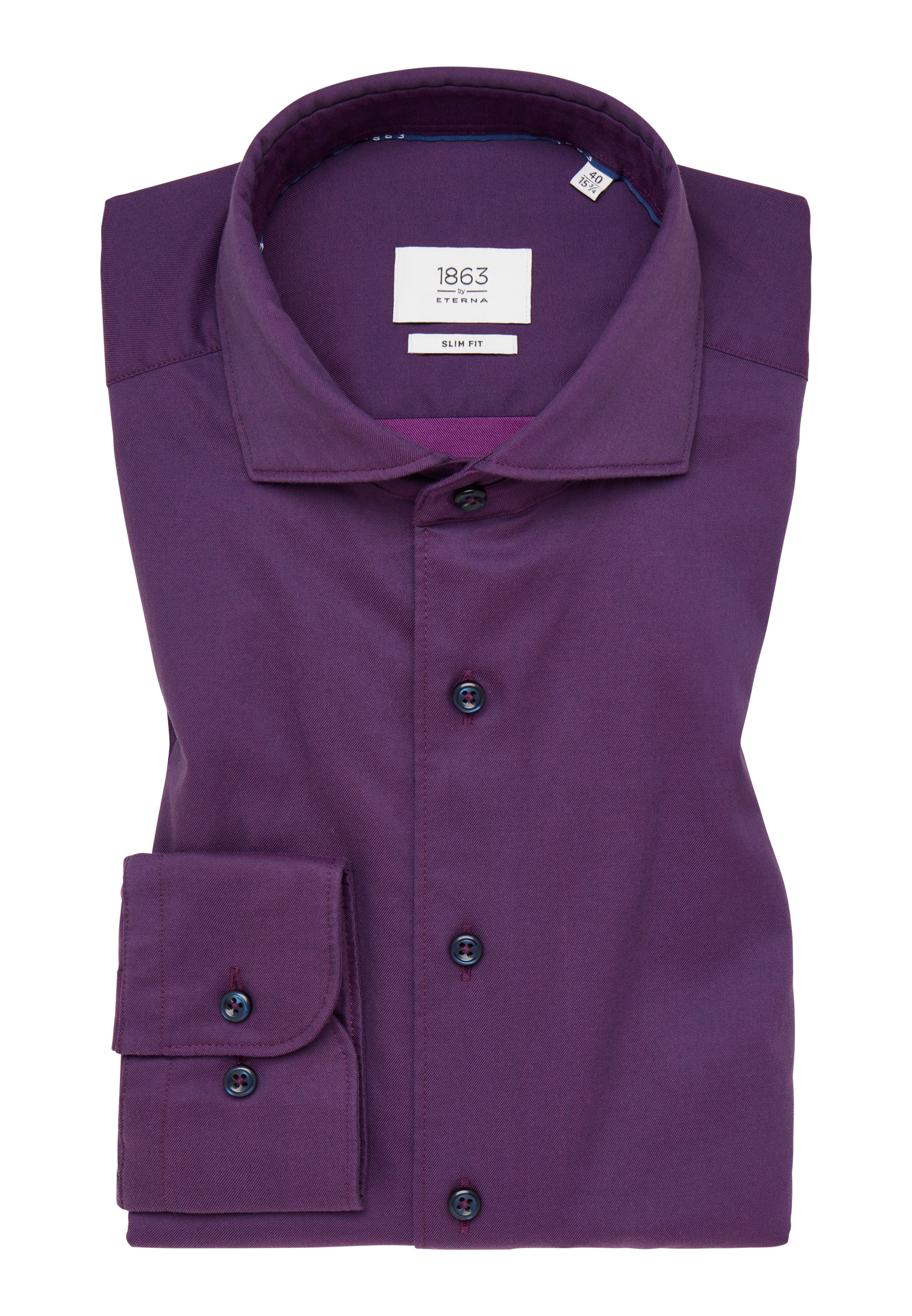 SLIM FIT Soft Luxury Shirt | in | | unifarben | burgunder 38 Langarm burgunder 1SH03482-05-81-38-1/1