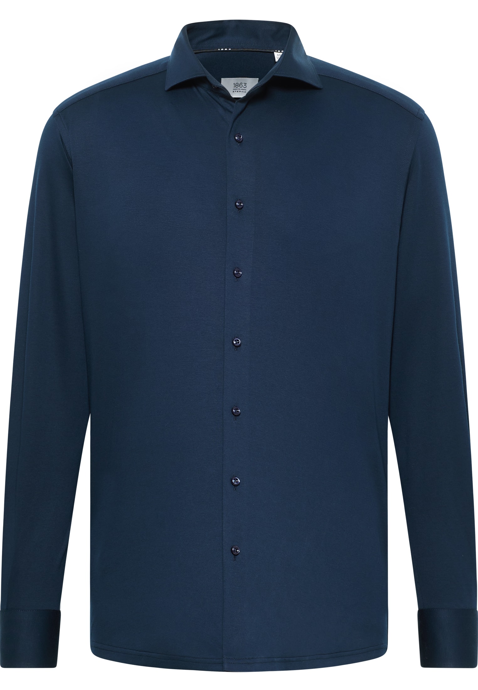 COMFORT FIT Jersey Shirt in dunkelblau | dunkelblau | unifarben Langarm | | 46 1SH00376-01-81-46-1/1