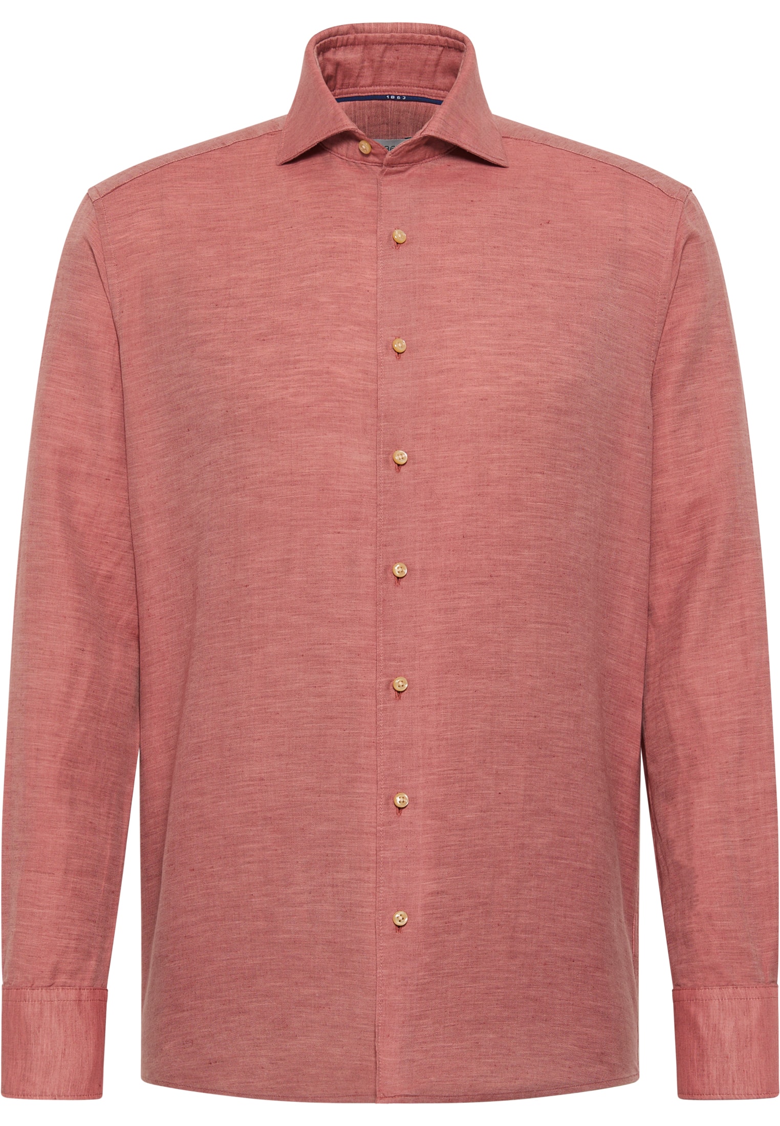 MODERN FIT Linen Shirt in rot unifarben