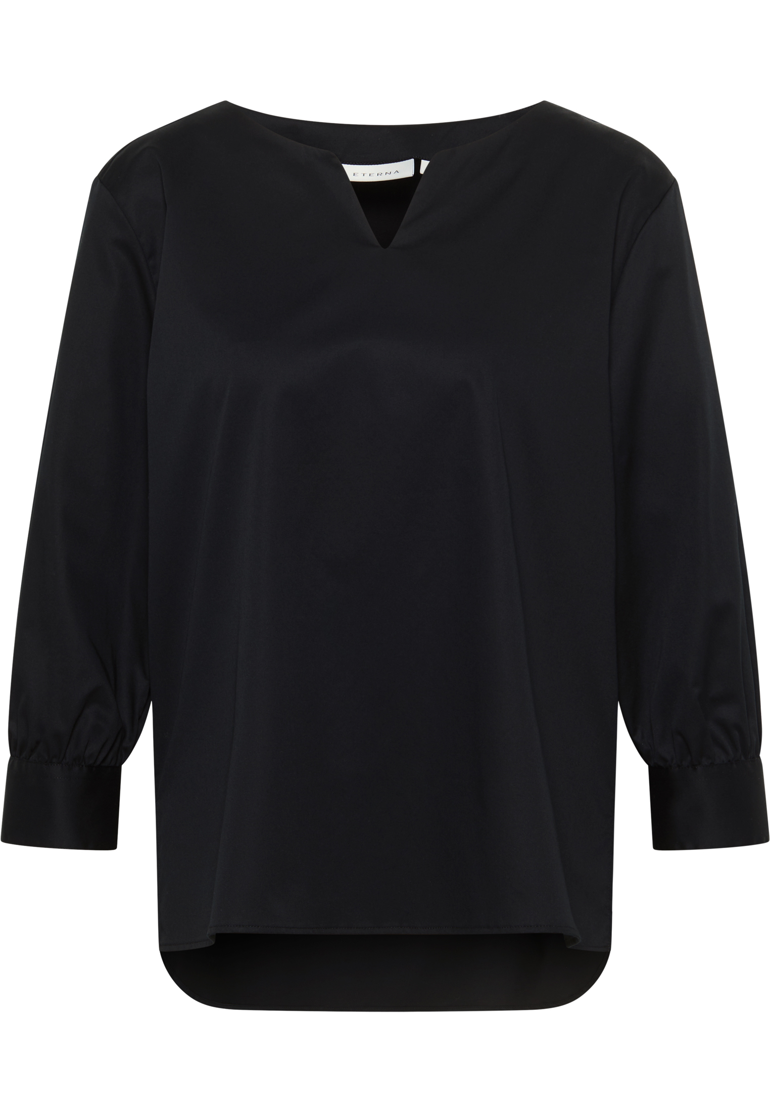 Shirt Satin Bluse 44 | schwarz 2BL03924-03-91-44-3/4 unifarben | schwarz 3/4-Arm | in |
