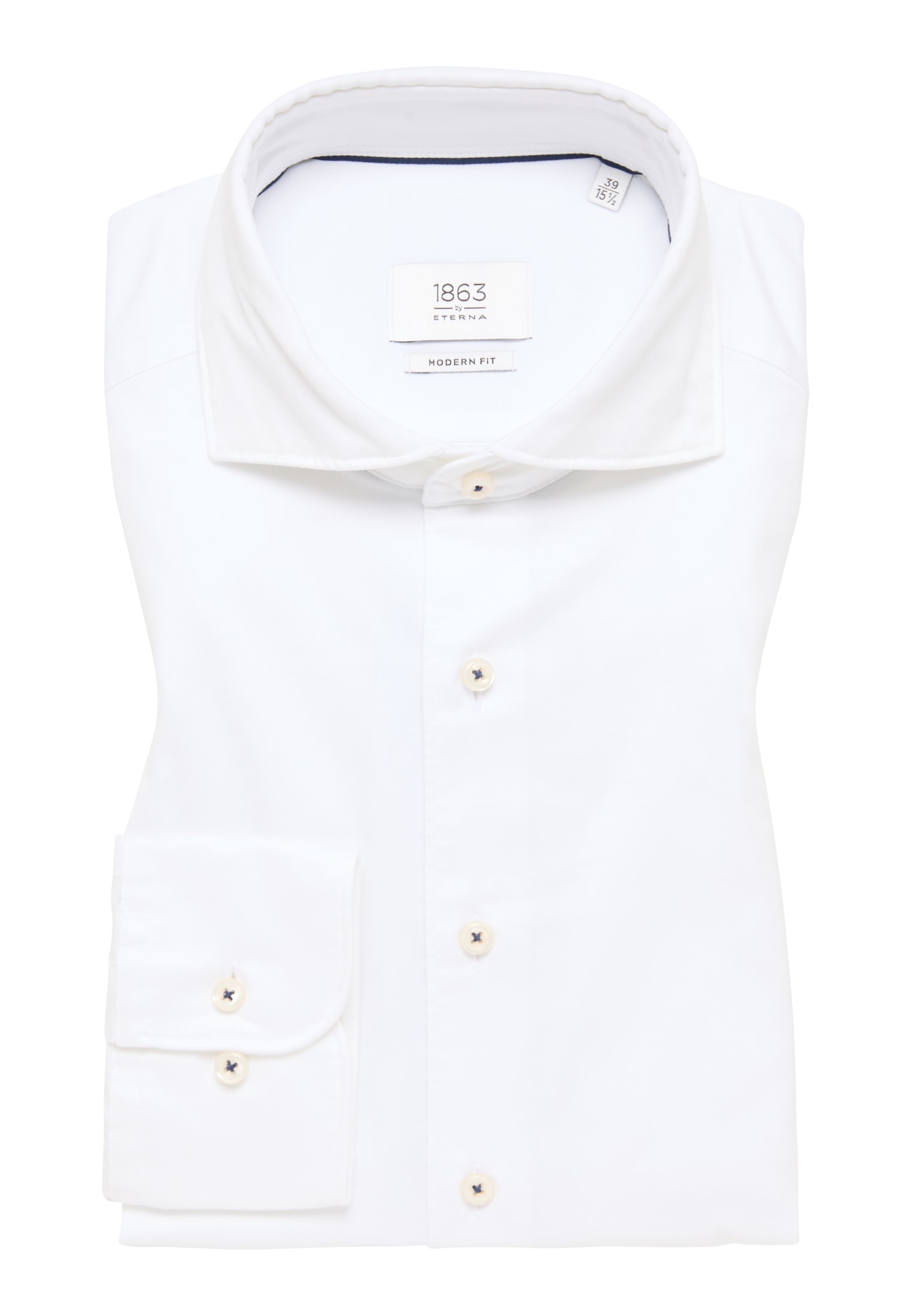 unifarben FIT MODERN Luxury | | | Soft Shirt | 1SH03488-00-02-43-1/1 43 off-white Langarm in off-white