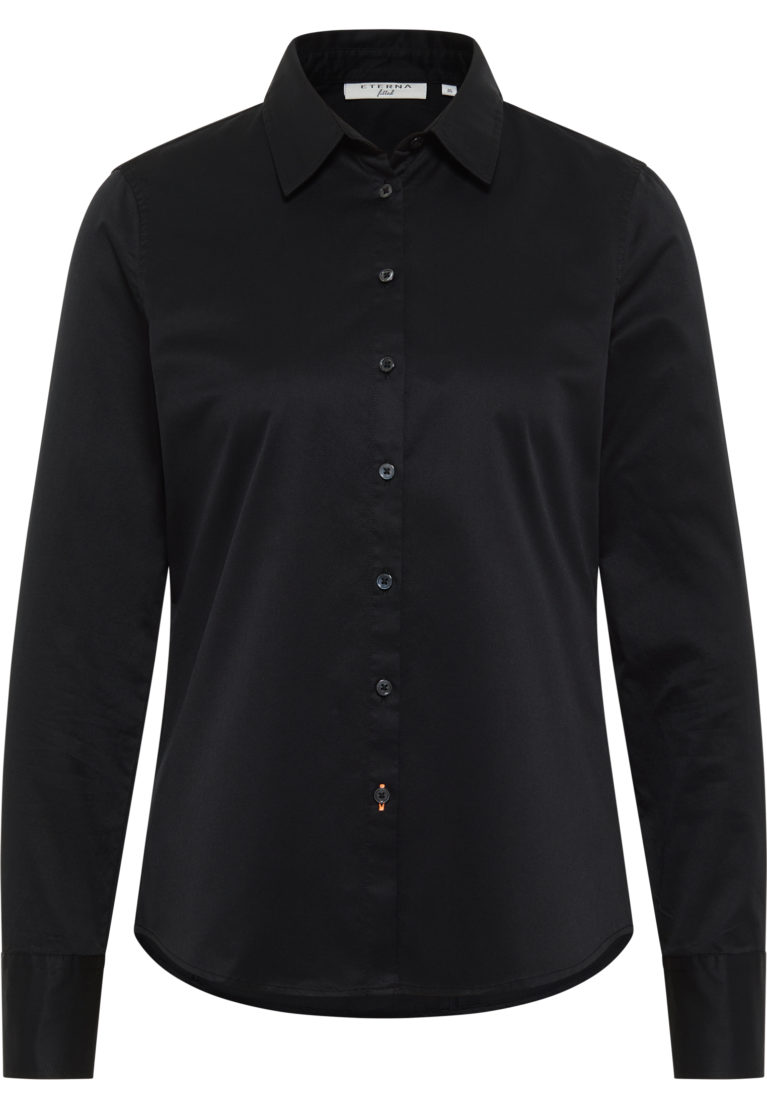Grote waanidee Maria Taiko buik ETERNA Casual Luxury blouse | zwart | 38 | Lange mouw |  2BL04010-03-91-38-1/1