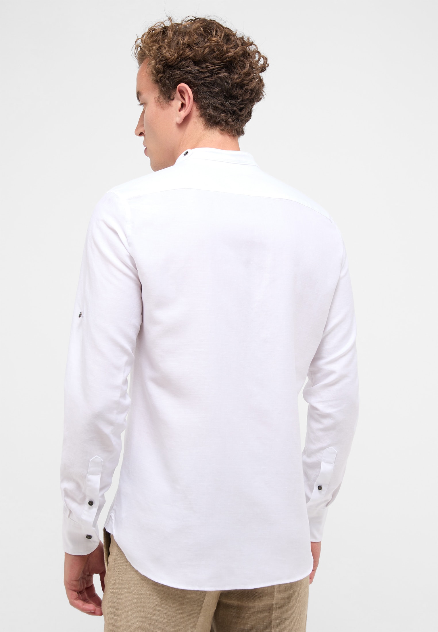 in Shirt weiß 1SH12593-00-01-40-1/1 SLIM | | FIT Linen Langarm 40 weiß | | unifarben