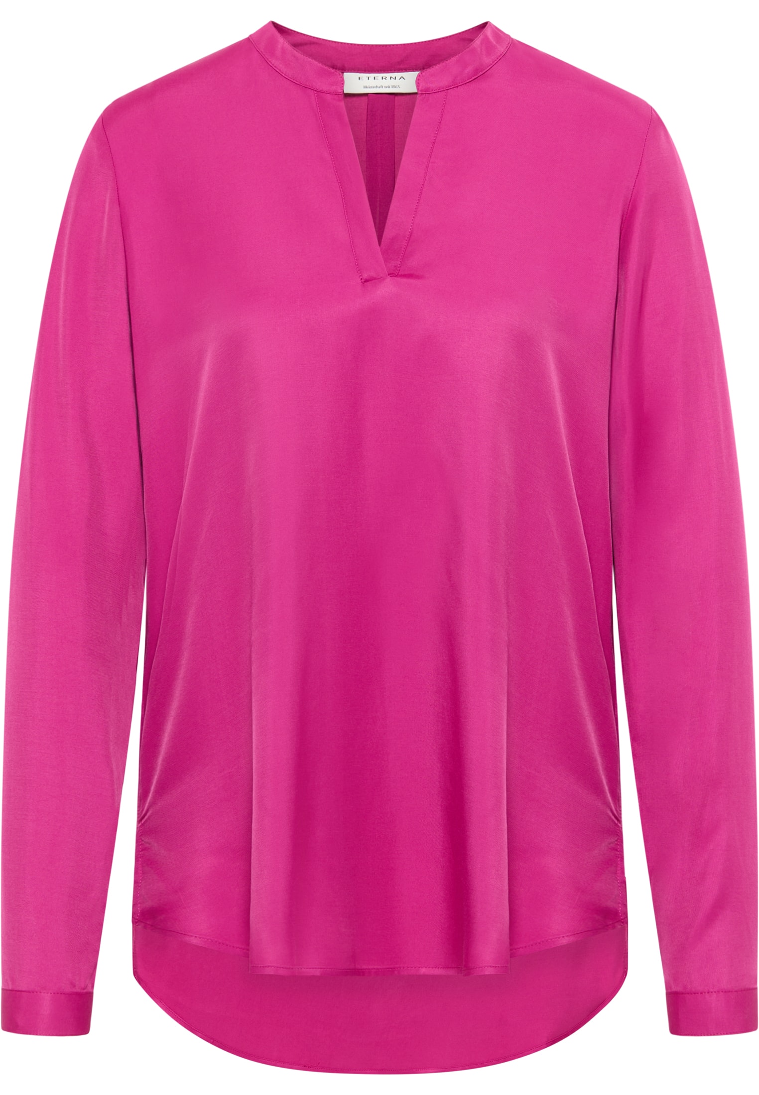 Viscose Shirt Bluse vibrant | | pink in pink unifarben | vibrant | 2BL00329-15-31-34-1/1 34 Langarm