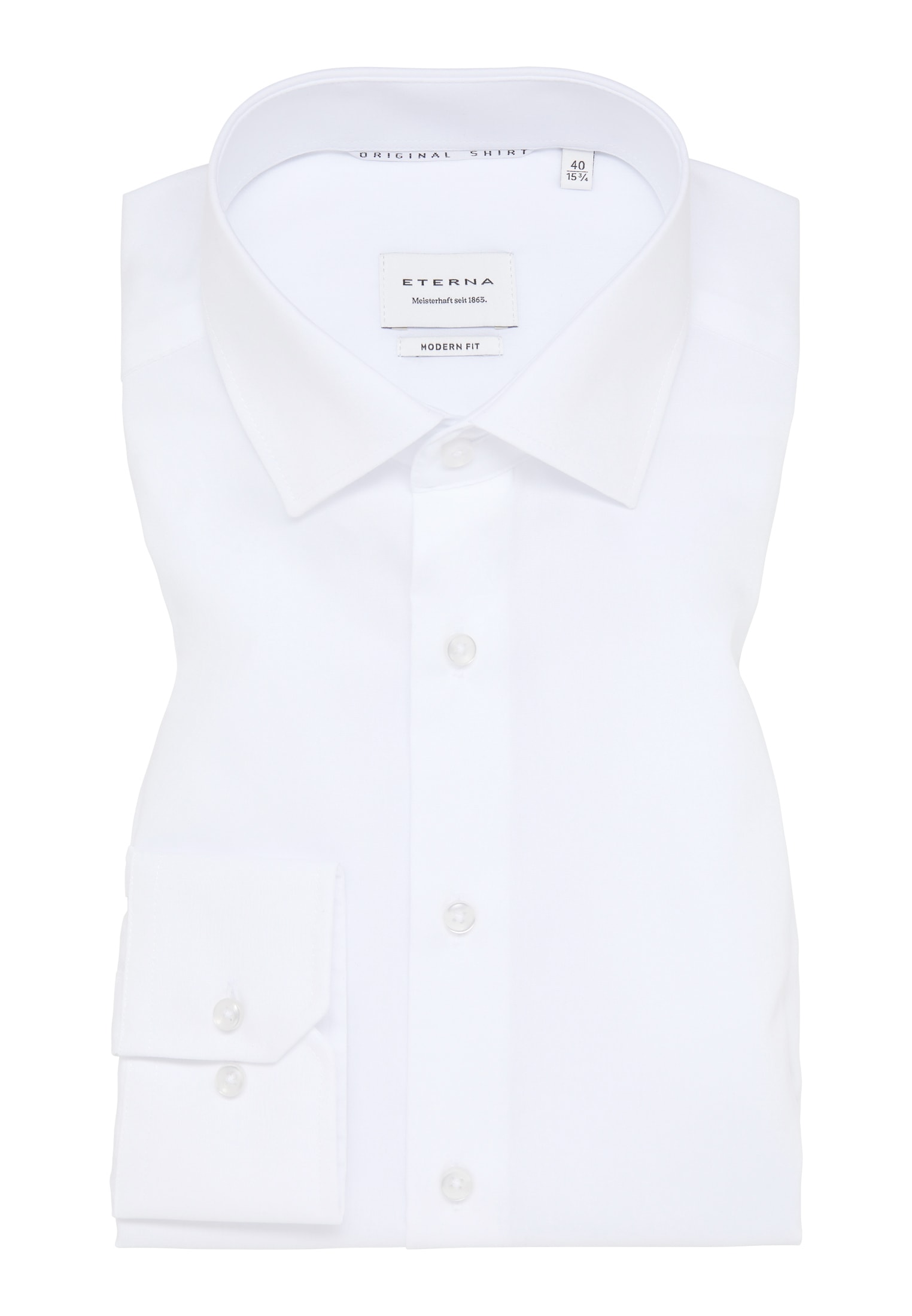 MODERN FIT Original 38 Shirt 1SH12596-00-01-38-1/1 Langarm weiß | unifarben in weiß | | 